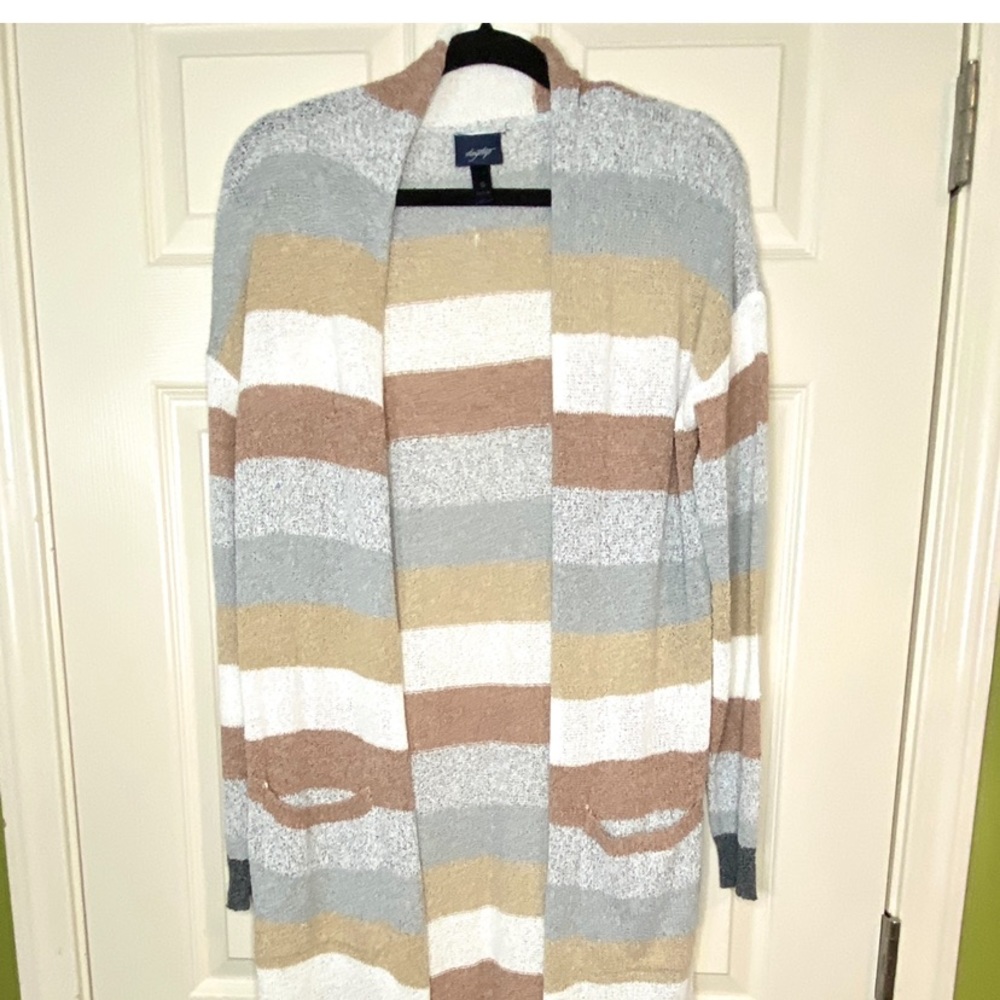 Striped Duster Cardigan Sweater sz Sm